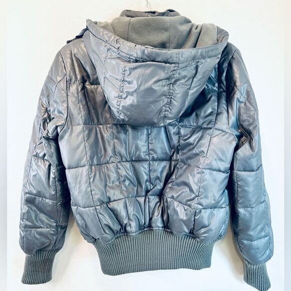 OLD NAVY GRAY PUFFER JACKET SIZE MEDIUM - Picture 2 of 8